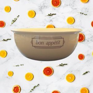 Hornsea England mixing bowl Bon Appetit cream colored